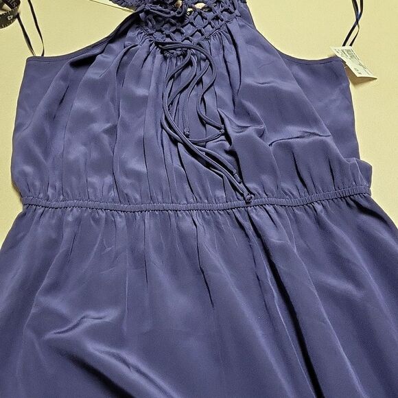 Rebecca Taylor Marine Blue Macrame Maxi Dress, Size 8, 100% Silk, NWT - Picture 7 of 10